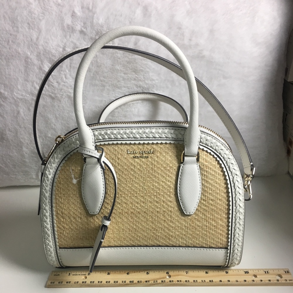 Kate Spade Medium Dome Straw Satchel